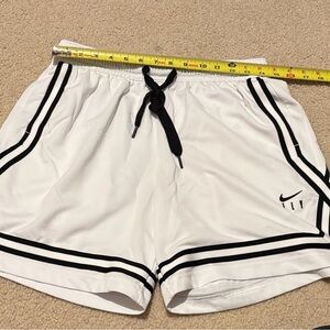 Nike White Athletic Shorts with Black Trim